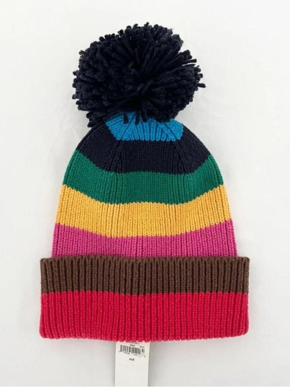 NWT BabyGap Kids Organic Cotton Rainbow Knit Beanie Hat M/L Colorful Cozy Winter